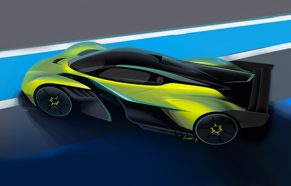 Primele schițe oficiale cu viitorul Valkyrie AMR Pro, versiunea de circuit a celui mai impresionant model Aston Martin - Poza 1