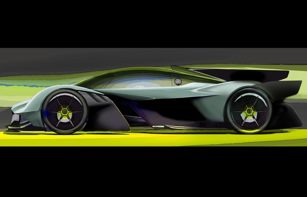 Primele schițe oficiale cu viitorul Valkyrie AMR Pro, versiunea de circuit a celui mai impresionant model Aston Martin - Poza 2