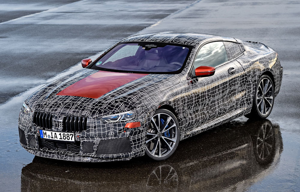 Primele imagini cu BMW Seria 8 Coupe: un prototip camuflat a fost testat pe un circuit din Italia - Poza 3