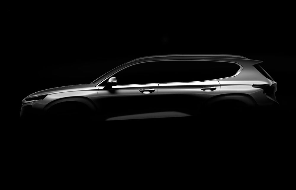 Teaser pentru Hyundai Santa Fe: noua generație se lansează în februarie cu sisteme avansate de asistență - Poza 1