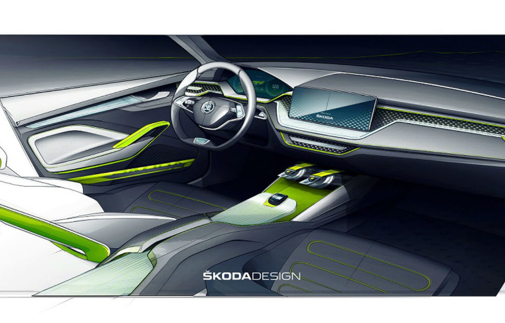 Skoda Vision X: primele schițe oficiale cu SUV-ul hibrid ce va fi prezentat la Geneva - Poza 2