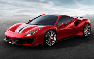 Ferrari 488 Pista: sportiva cu cel mai puternic motor V8 din istoria Ferrari are 720 CP și atinge 0-100 km/h în 2.8 secunde