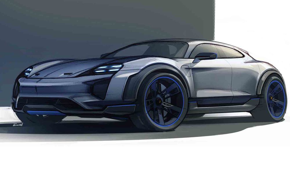 Porsche Mission E Cross Turismo: concept electric cu peste 600 CP și cu abilități în off-road - Poza 9