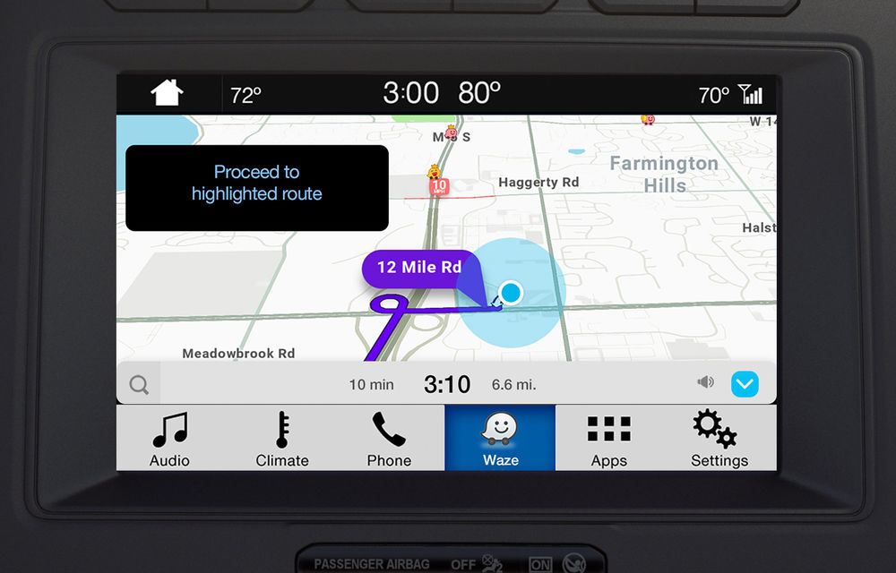 Ford proiectează Waze pe sistemul de infotainment al mașinii pentru utilizatorii iPhone - Poza 3
