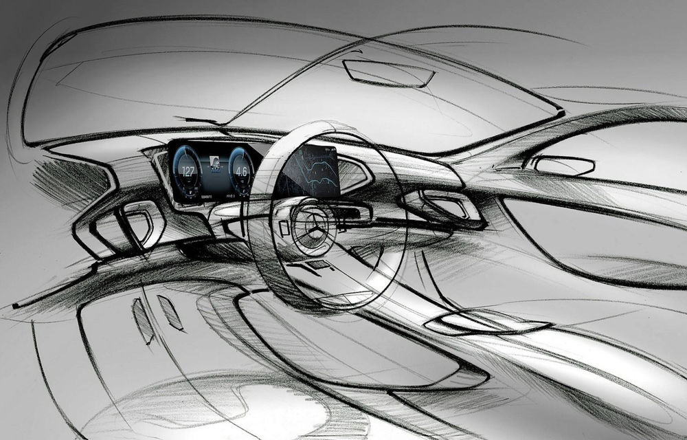 Primele schițe cu interiorul noii generații Mercedes GLE: SUV-ul va avea două ecrane de 12.3 inch - Poza 1