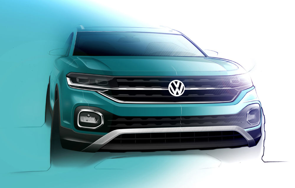 Teasere cu Volkswagen T-Cross: germanii prezintă schițe cu designul exterior și interior al noului SUV subcompact - Poza 1