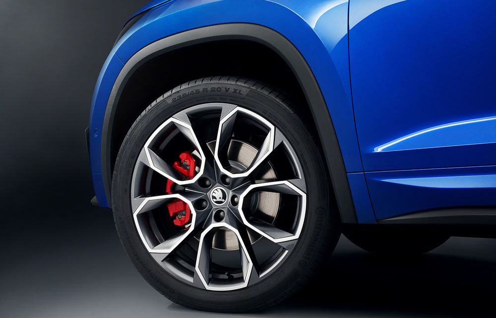 Teasere noi cu viitorul Skoda Kodiaq RS: jante de 20 de inch pentru SUV-ul cu motor diesel de 240 CP - Poza 1