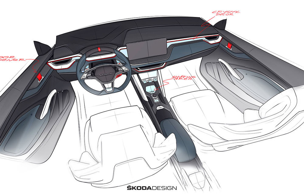 Imagini teaser cu viitorul Skoda Vision RS Concept: sistem hibrid de propulsie cu 245 CP și autonomie de 70 de kilometri în modul electric - Poza 3