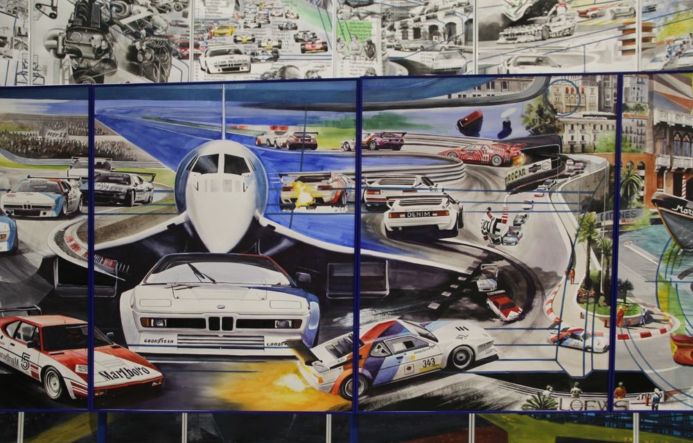 Istoria lui BMW M1, recreată prin picturi cu cafea de un artist român: instalația de artă a fost prezentată în premieră în SUA - Poza 5