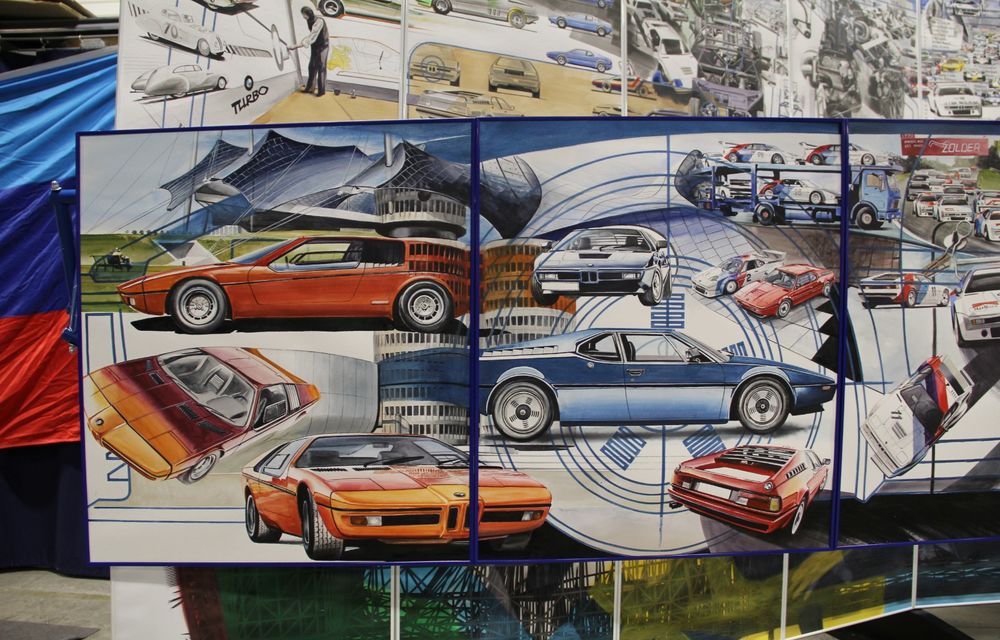 Istoria lui BMW M1, recreată prin picturi cu cafea de un artist român: instalația de artă a fost prezentată în premieră în SUA - Poza 4