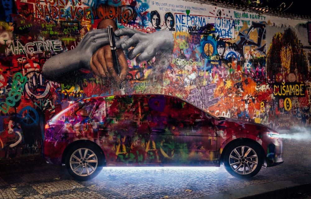 Teasere noi cu viitorul Skoda Scala: hatchback-ul compact face parte dintr-un proiect de artă urbană - Poza 9