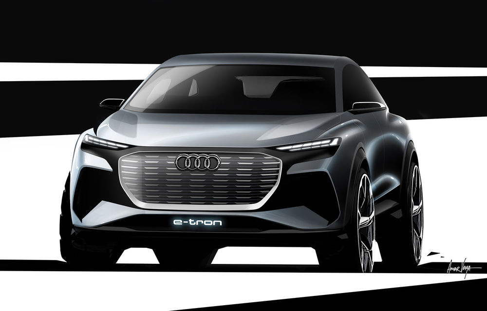 Primele teasere cu Audi Q4 e-tron: conceptul electric va fi prezentat în 5 martie - Poza 1