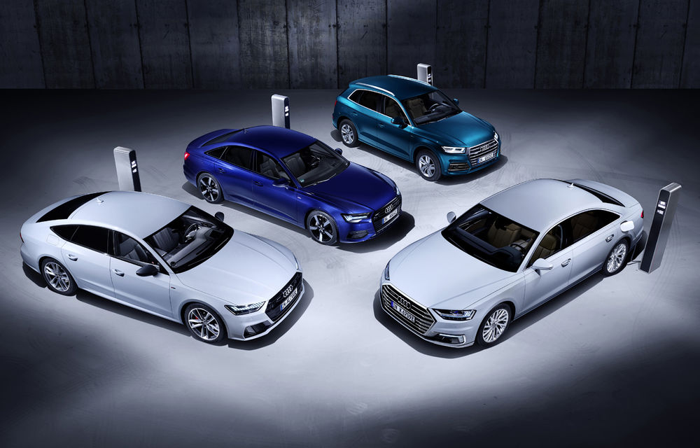Audi lansează noi versiuni plug-in hybrid pentru Q5, A6, A7 și A8: până la 450 de cai putere și autonomie electrică de 40 de kilometri - Poza 1