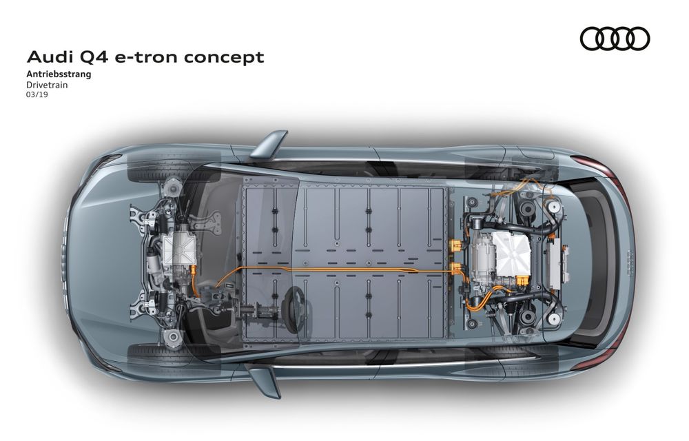 Audi prezintă conceptul Q4 e-tron: SUV-ul electric are tracțiune integrală, peste 300 CP și autonomie de 450 km: versiune de serie la sfârșit de 2020 - Poza 7
