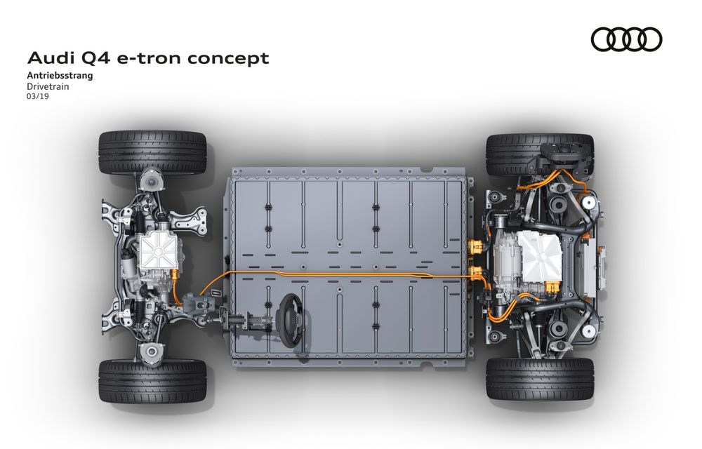 Audi prezintă conceptul Q4 e-tron: SUV-ul electric are tracțiune integrală, peste 300 CP și autonomie de 450 km: versiune de serie la sfârșit de 2020 - Poza 8