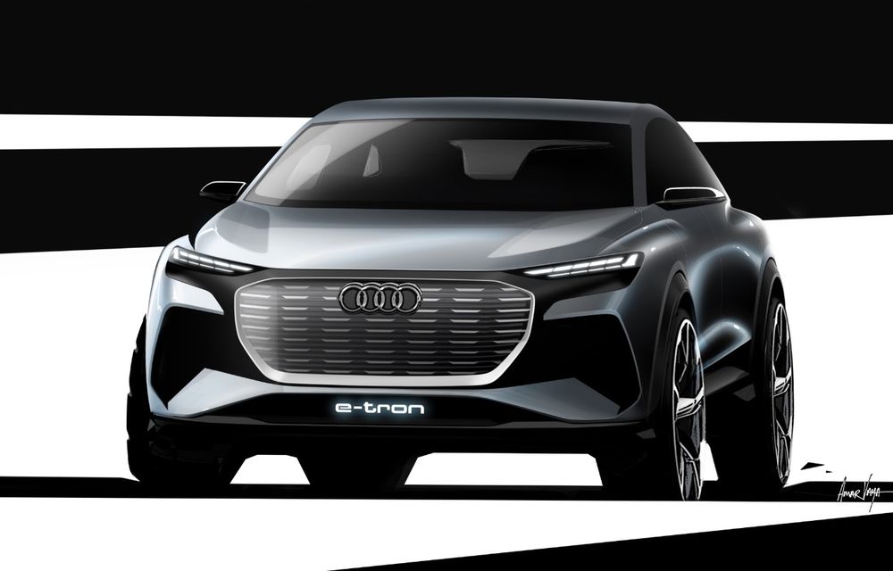 Audi prezintă conceptul Q4 e-tron: SUV-ul electric are tracțiune integrală, peste 300 CP și autonomie de 450 km: versiune de serie la sfârșit de 2020 - Poza 2