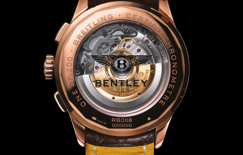 Cadou pentru centenarul Bentley: Breitling lansează un ceas special cu carcasă din aur roșu de 18k - Poza 4