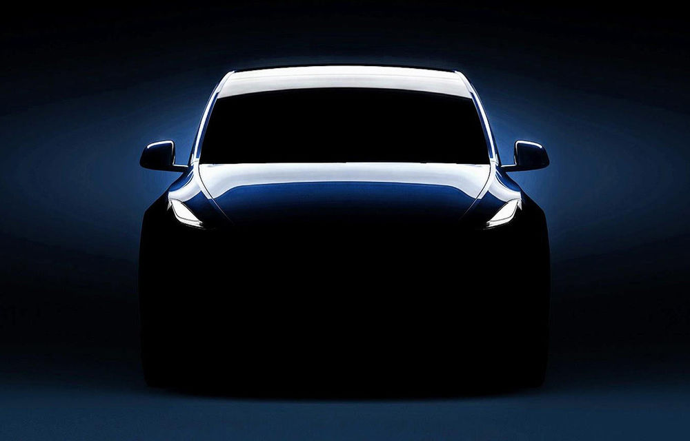 O nouă imagine teaser cu viitorul Tesla Model Y: versiunea de pre-producție a noul SUV va fi prezentată în 14 martie - Poza 1