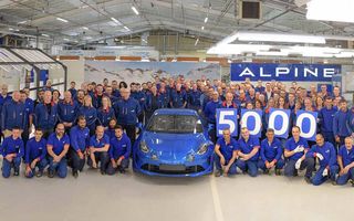 Sărbătoare la Alpine: coupe-ul A110 a atins 5000 de exemplare produse în versiunea sa modernă