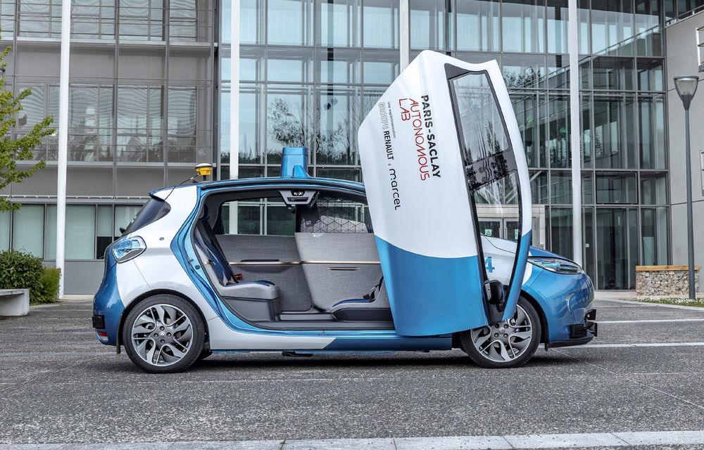 Renault lansează un experiment pentru un sistem de transport cu vehicule autonome: trei unități Zoe și un autobuz lângă Paris - Poza 5