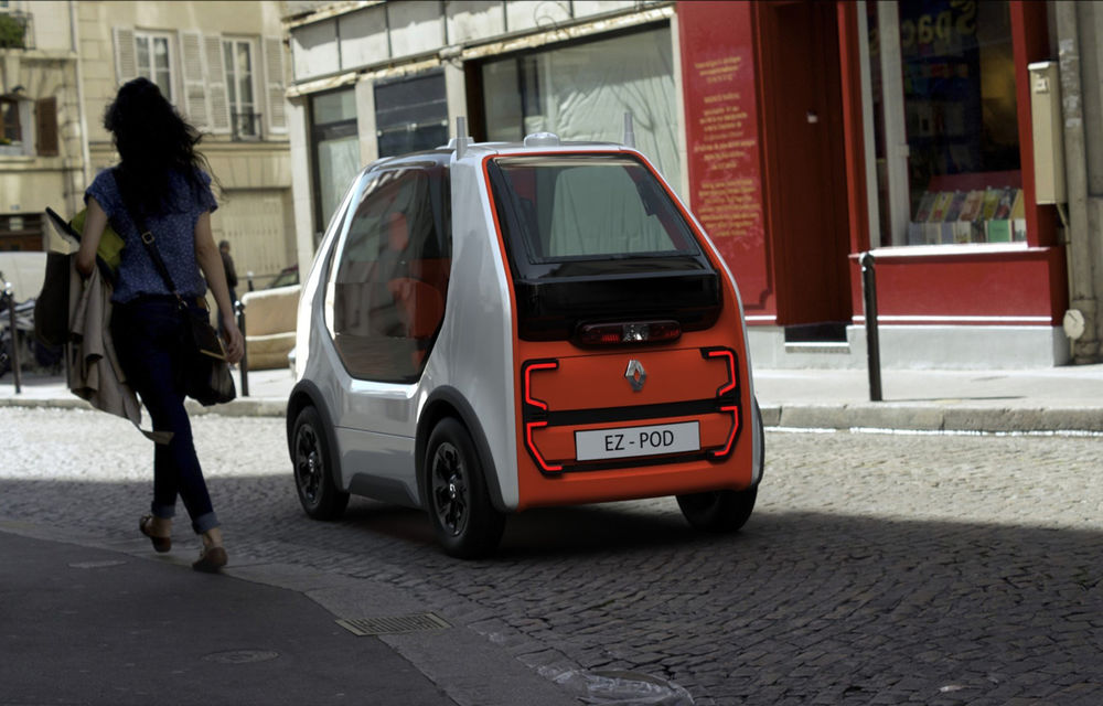 Renault EZ-Pod: concept bazat pe Twizy pentru un vehicul de transport autonom pe distanțe scurte - Poza 3
