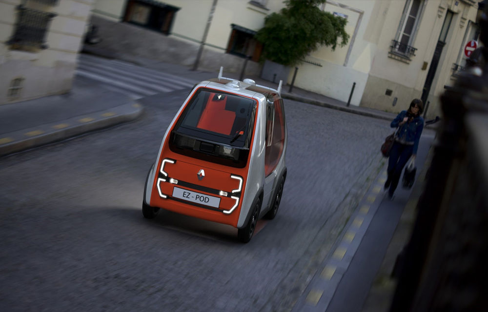 Renault EZ-Pod: concept bazat pe Twizy pentru un vehicul de transport autonom pe distanțe scurte - Poza 4