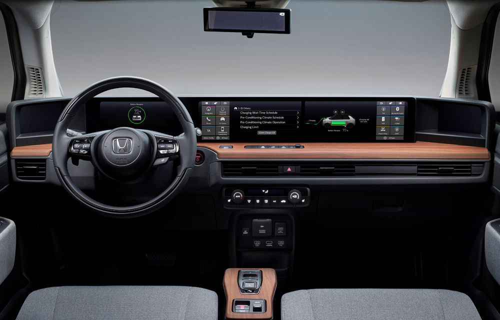 Detalii despre interiorul lui Honda e: modelul electric de oraș va avea 5 ecrane, dintre care două de 12.3 inch pentru sistemul de infotainment - Poza 1