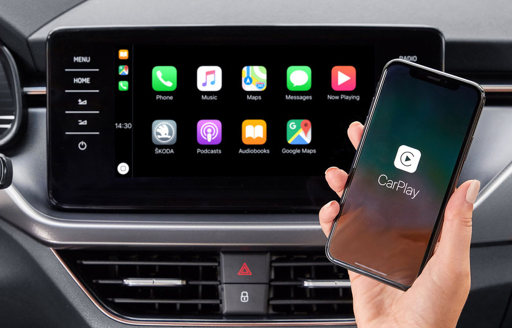 Skoda introduce conexiuni Apple CarPlay și Android Auto fără fir: Scala și Kamiq, primele modele care vor beneficia de noul sistem - Poza 1