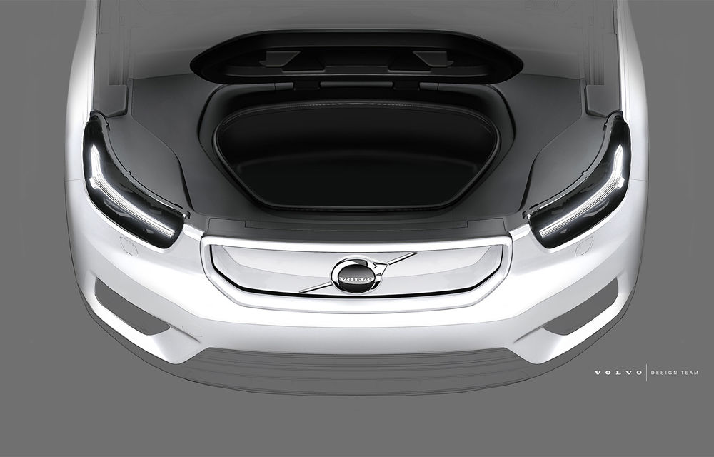 Noi informații despre viitorul Volvo XC40 electric: grilă &quot;plină&quot; și spațiu suplimentar de bagaje sub capotă - Poza 3