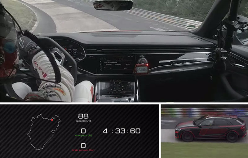 Video. Audi RS Q8 a devenit cel mai rapid SUV de la Nurburgring: un prototip a avut nevoie de 7 minute și 42.2 secunde pentru un tur complet pe Iadul Verde - Poza 1