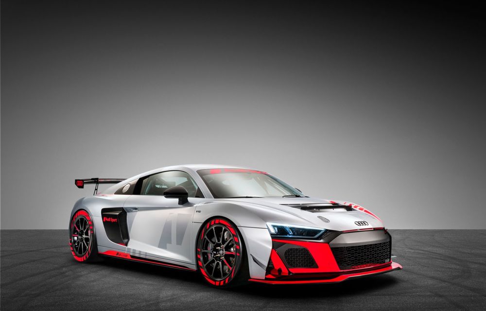Audi a prezentat noua versiune R8 LMS GT4: versiunea de circuit oferă 495 CP și roți motrice spate - Poza 21