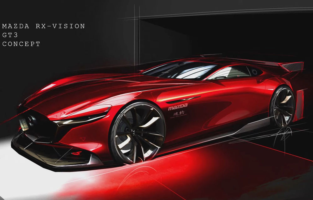 Prima schiță oficială cu viitorul Mazda RX-Vision GT3 Concept: prototipul virtual va fi prezentat în 2020 - Poza 1