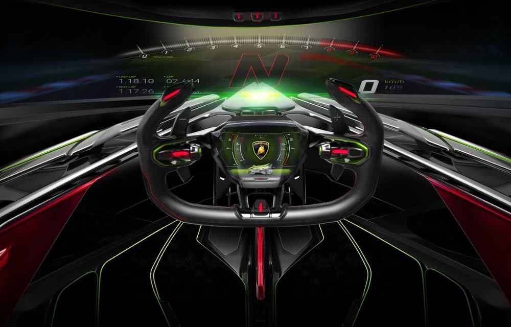 Lambo V12 Vision Gran Turismo, prototip virtual pentru fanii jocurilor video: conceptul Lamborgini împrumută sistemul mild-hybrid cu 819 CP introdus pe supercar-ul Sian - Poza 14