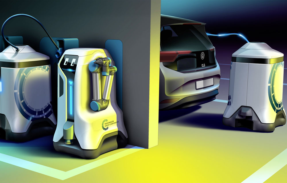 Volkswagen prezintă un robot mobil cu baterii care încarcă mașinile electrice: concept ideal pentru zone fără stații de încărcare - Poza 3