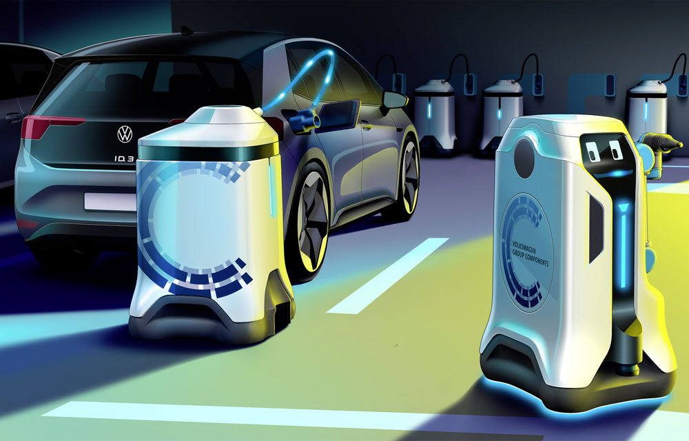 Volkswagen prezintă un robot mobil cu baterii care încarcă mașinile electrice: concept ideal pentru zone fără stații de încărcare - Poza 2