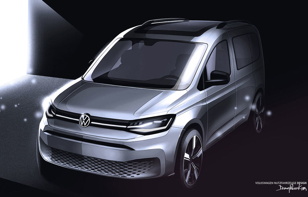 Schițe noi cu viitorul Volkswagen Caddy: modelul va fi prezentat la finalul lunii februarie - Poza 1