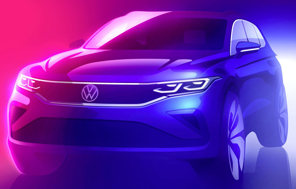 Primul teaser pentru Volkswagen Tiguan facelift: SUV-ul va avea versiune plug-in hybrid și va fi prezentat în 2020 - Poza 1