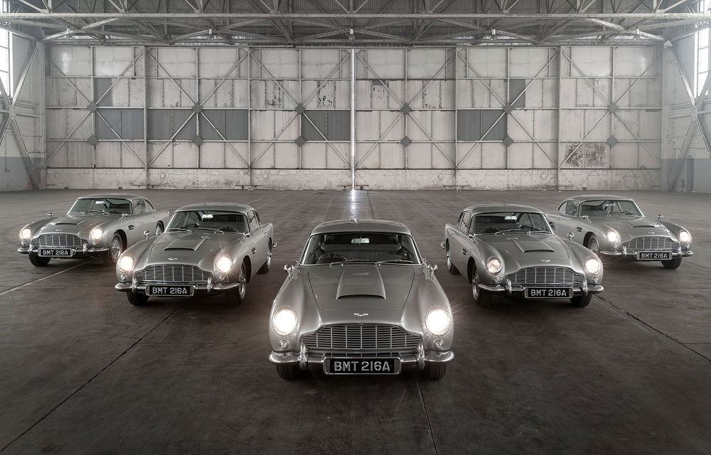 Aston Martin a început livrările modelului DB5 Goldfinger Continuation: britanicii au marcat momentul cu o ședință foto cu 5 dintre cele 25 de unități programate - Poza 1