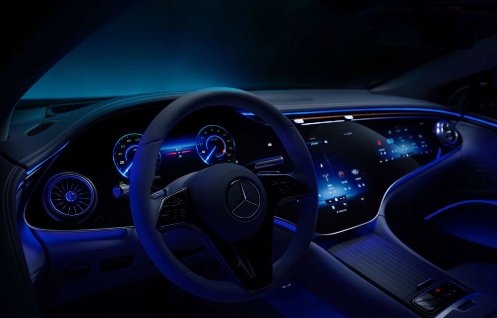 Mercedes a publicat primele imagini cu interiorul noului sedan electric EQS - Poza 13