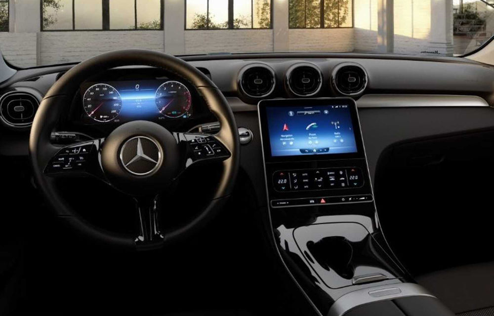 Imagini cu versiunea de bază a noului Mercedes-Benz Clasa C: ecrane mai mici, mai multe butoane - Poza 3