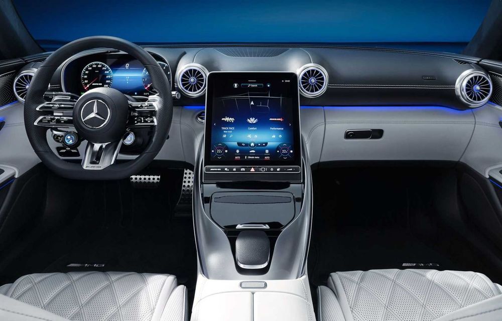 Primele imagini cu interiorul noului Mercedes-Benz SL: configurație 2+2 și ecrane preluate de la Clasa S - Poza 1