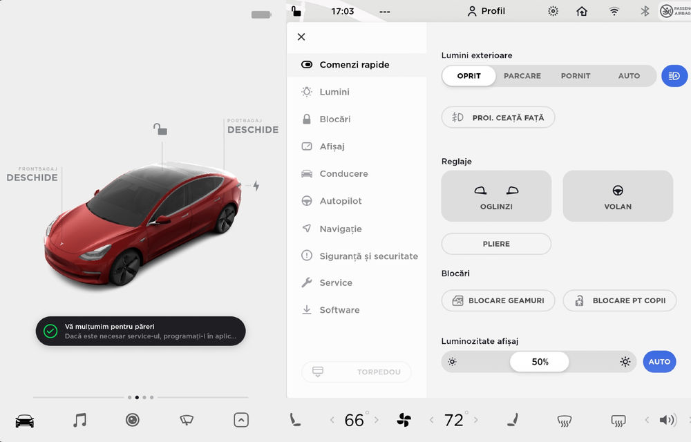 Mașinile Tesla au acum interfață în limba română - Poza 2