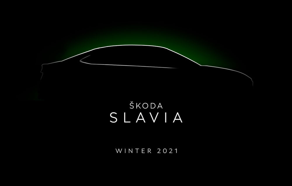 Prima imagine teaser cu viitorul Skoda Slavia, sedanul construit special pentru India - Poza 1