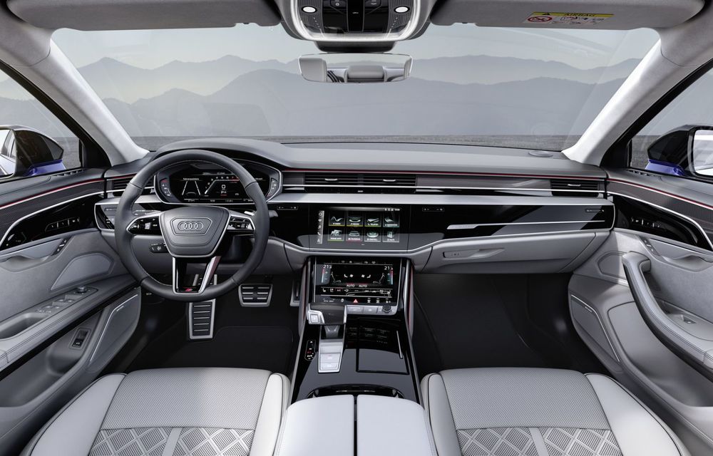 Audi prezintă noul A8 facelift: modificări estetice și, în premieră pe nava amiral, linie exterioară S Line - Poza 35