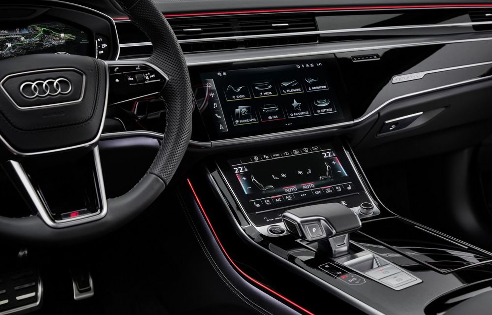 Audi prezintă noul A8 facelift: modificări estetice și, în premieră pe nava amiral, linie exterioară S Line - Poza 36