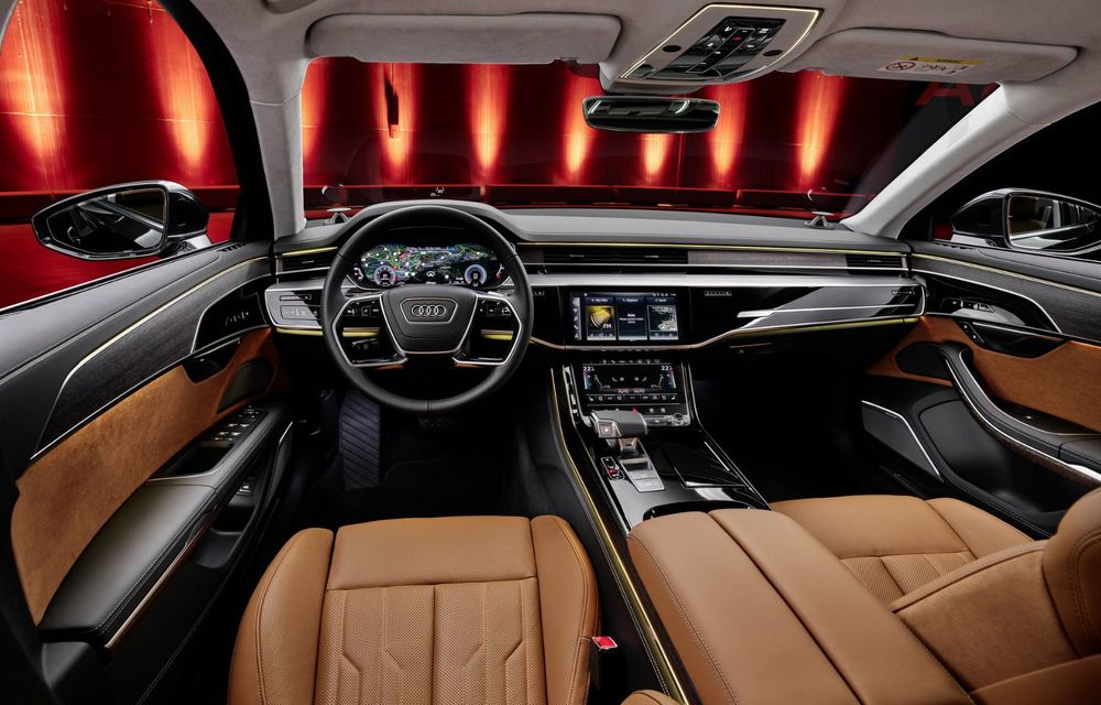 Audi prezintă noul A8 facelift: modificări estetice și, în premieră pe nava amiral, linie exterioară S Line - Poza 30