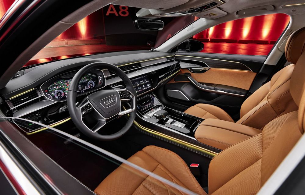 Audi prezintă noul A8 facelift: modificări estetice și, în premieră pe nava amiral, linie exterioară S Line - Poza 31