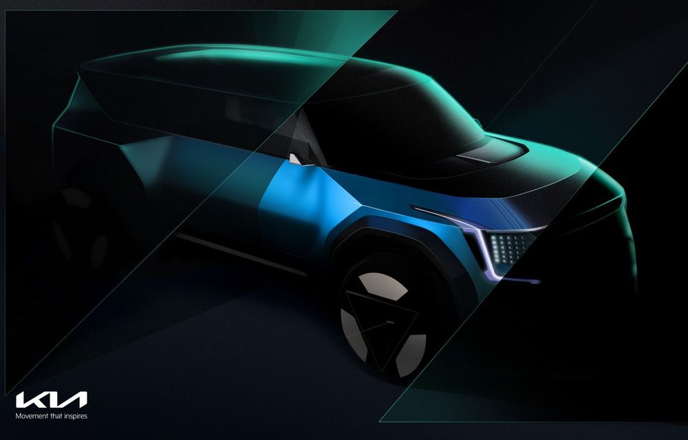 Primele schițe cu noul concept Kia EV9. Anunță un viitor SUV electric de dimensiuni mari - Poza 1