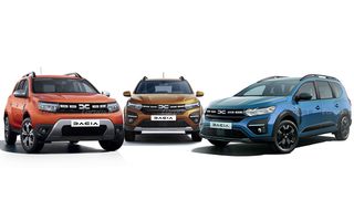 Imagini cu noul logo Dacia pe modelele Duster, Jogger și Sandero