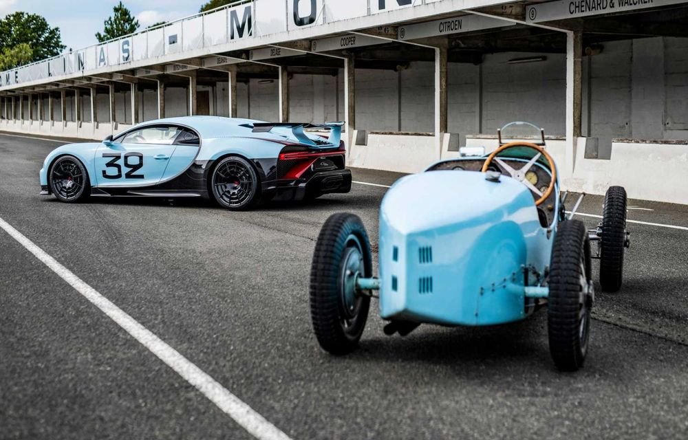 Bugatti își face divizie de personalizare &quot;Sur Mesure&quot;: primul proiect, un Chiron Pur Sport cu influențe retro - Poza 12